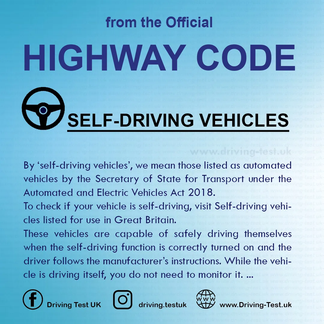 The Official Highway Code UK Driving Rules pdf self-driven vehicles